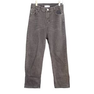 Blueberry High Rise Straight Cropped Ankle Jeans Sz M 2 Black Stretch Denim